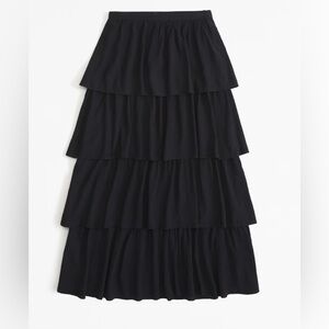 Abercrombie and Fitch tiered crinkle maxi skirt